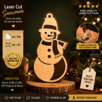 Snowman Ornament SVG Bundle | Laser Cut Christmas Decor File | 3D Wood Layered Design | Glowforge CNC DXF PNG EPS 3.