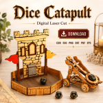 Dice Catapult Laser Cut File | DND Dice Launcher SVG | CDR SVG PNG DXF PDF EPS Download - Image 2