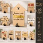 Pet Hair Roller Holder Laser Cut SVG Bundle | Lint Roller Organizer CNC Files | Pet Fur Remover Stand Template | Dog Cat Hair Cleaner Holder | Glowforge Ready Digital Download