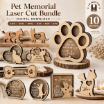 Personalized Pet Memorial Keepsake Box Laser Cut SVG | Custom Dog Cat Remembrance Box | Pet Loss Sympathy Gift | Memorial Photo Memory Box Template | CNC Glowforge Digital File