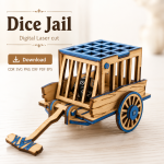Dice Jail Laser Cut File | DND Dice Holder SVG | Funny Tabletop Gaming Accessory - Image 2