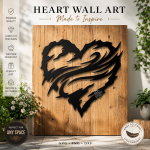 Heart Metal Wall Art SVG Bundle, Modern Romantic Decor, Laser Cut File SVG PNG DXF, Cricut Silhouette Digital Download
