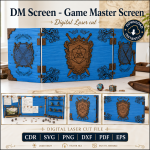 DM Screen Laser Cut File | DND Dungeon Master Screen SVG | CDR SVG PNG DXF PDF EPS - Image 2