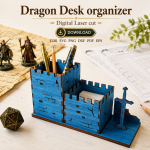 Dragon Desk Organizer Laser Cut File | Fantasy Office Organizer SVG | Digital Download - Image 2