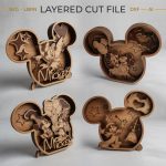 Cartoon Mouse Head Layered SVG Bundle | 3D Multilayer Laser Cut File | Shadow Box Design | Glowforge SVG | Cricut Cut File | Wood Laser Art
