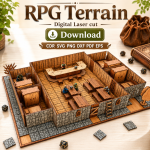 RPG Terrain Laser Cut File | DND Terrain SVG Template | Digital Download