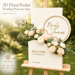 Wedding Welcome Sign SVG | 3D Floral Wedding Sign Laser Cut File | Digital Download - Image 2
