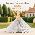 Princess Napkin Holder Laser Cut File | SVG Template | Digital Download | CDR SVG PNG DXF PDF EPS - Image 2