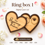 Ring Box Laser Cut File | Wedding Ring Holder SVG | Digital Download - Image 2