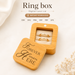 Ring Box 1 Laser Cut File | Wedding Ring Holder SVG | Digital Download - Image 2