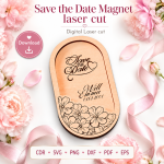 Save the Date Magnet Laser Cut File | Wedding Favor SVG | Digital Download - Image 2