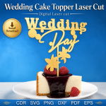 Wedding Cake Topper Laser Cut File | SVG Template | Digital Download | CDR SVG PNG DXF PDF EPS - Image 2