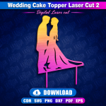 Wedding Cake Topper Laser Cut File | SVG Template | Digital Download | CDR SVG PNG DXF PDF EPS - Image 2