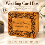 Wedding Card Box Laser Cut File | SVG Template | Digital Download | CDR SVG PNG DXF PDF EPS - Image 2