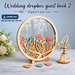 Wedding Guest Book SVG | Drop Box Guest Book Laser Cut File | Digital Download - Image 2