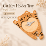 Laser Cut Key Holder Tray SVG, Entryway Organizer DXF File, Wooden Key Bowl Design, Digital Download for Glowforge CNC