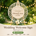 Wedding Welcome Sign Laser Cut File | Wedding Entrance Sign SVG | Digital Download - Image 2