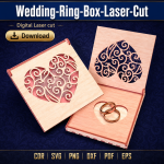 Wedding Ring Box Laser Cut File | Ring Holder SVG Template | Digital Download - Image 2