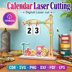 Calendar Laser Cutting File | Perpetual Calendar SVG | Digital Download