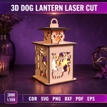 3D Dog Lantern Laser Cut SVG | Wooden Puppy Lamp Files | Pet Night Light CNC Template | Dog Lover Gift DXF EPS PDF Download - Image 2