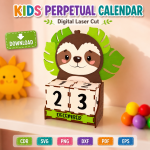 Kids Perpetual Calendar Laser Cut File | Montessori Learning Calendar SVG | Digital Download - Image 2