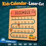 Kids Calendar SVG | Laser Cut Educational Calendar File | Digital Download - Image 2