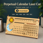 Perpetual Calendar SVG | Laser Cut Wooden Desk Calendar Template | Digital Download - Image 2