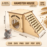Hamster House Laser Cut SVG | DIY Wooden Pet Hideout | Small Animal Cage Decor DXF - Image 11