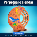 Perpetual Calendar Laser Cut File | Wooden Desk Calendar SVG | Digital Download - Image 5