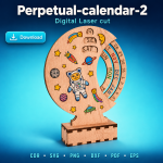 Perpetual Calendar Laser Cut SVG 2 | Wooden Calendar Template | Digital Download - Image 2