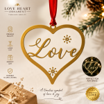 Love Heart Ornament, Romantic Christmas Ornament, Couple Gift, Personalized Holiday Decor, Laser Cut Love Keepsake, Gift for Her