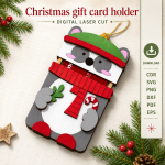 Christmas Gift Card Holder SVG | Wooden Gift Card Holder Laser Cut File - Image 2