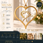 Musical Heart Ornament SVG, Music Notes Heart Laser Cut File, Cricut SVG, Music Lover Gift Digital Download