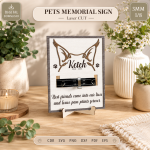 Pet Memorial Sign Laser Cut File, Dog Cat Remembrance SVG, Personalized Pet Loss Plaque, Rainbow Bridge Decor, CNC Digital Download - Image 3
