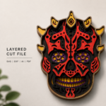3D Layered Mandala Mask SVG DXF Bundle | Laser Cut Files for Cricut & CNC | Fantasy Helmet Wall Art Digital Download - Image 2