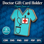 Doctor Gift Card Holder SVG | Laser Cut Medical Gift Card Holder | Doctor Appreciation Gift | CDR SVG PNG DXF PDF EPS - Image 2