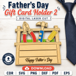 Dad Gift Card Holder SVG | Father's Day Laser Cut File | Digital Download - Image 2