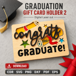 Graduation Money Holder SVG | Laser Cut Graduation Gift Card Holder | Digital Download - Image 2