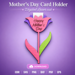 Mother's Day Gift Card Holder SVG | Laser Cut Mom Gift File | Digital Download - Image 2