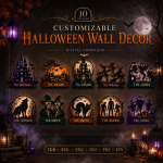 Custom Halloween Wall Sign SVG | Personalized Haunted Decor Laser Cut File | Spooky Home Wall Art DXF PDF Digital Download