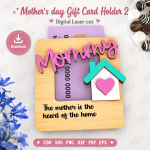 Mom Gift Card Holder SVG | Mother's Day Laser Cut File | Digital Download - Image 2