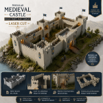 Medieval Castle Laser Cut Files | SVG DXF AI EPS PDF | DIY Castle Kit | Glowforge Ready | xTool | CNC | RPG Terrain | MDF Wood Craft