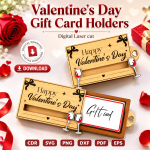 Valentine Gift Card Holder SVG | Valentine's Day Laser Cut File | Digital Download - Image 2