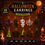 Halloween Earrings SVG | Spooky Laser Cut Earring Files | Digital Download
