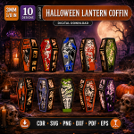 Halloween Lantern Coffin CNC Laser Cut Template