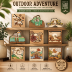 3D Layered Wood Wall Art Bundle – Multilayer Wooden Engraved Laser Cut Scene Set – Nature Inspired Home Decor Gift