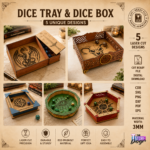 Dice Tray SVG, Rolling Dice Tray Laser Cut File, DND Dice Holder, Tabletop Game Dice Box, CNC Digital Download, DXF PDF EPS PNG