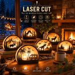 Wildlife Wood Lantern Bundle SVG | Laser Cut Lantern Files | Animal Night Light Templates | Glowforge Laser Cutting Designs | Wooden Decor Bundle