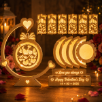 Valentine Lantern Bundle Pack 8 with Stand SVG | Laser Cut Lantern Files | Romantic Heart Light Box | Glowforge CNC Wood Craft | Valentine's Day Decor - Image 2