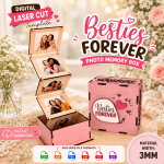 Galentine Photo Memory Box SVG Bundle, Laser Cut Gift Box Files, DIY Bestie Keepsake Gift - Image 2